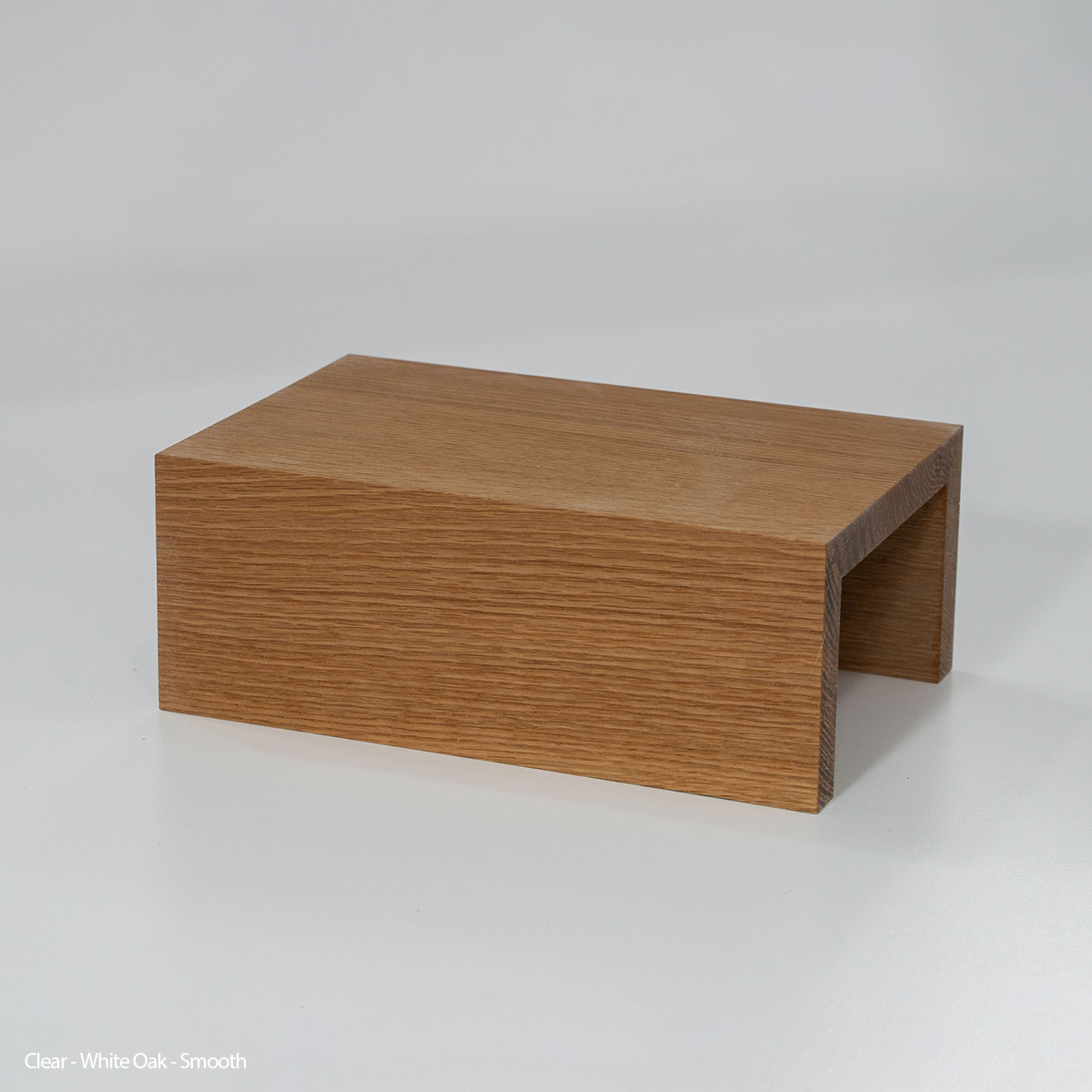 White oak wood floating shelf with a modern smooth finish handcrafted by Castle Rock Box Beams for interior design.