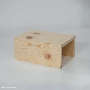 Raw unfinished pine wood floating shelf, smooth contemporary style, natural knotty pine ready to stain or paint