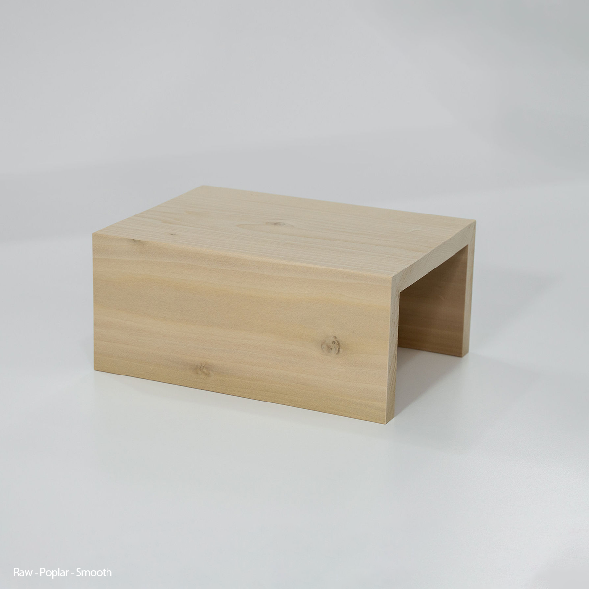 Raw unfinished poplar wood floating shelf, smooth contemporary style, natural wood ready to stain or paint