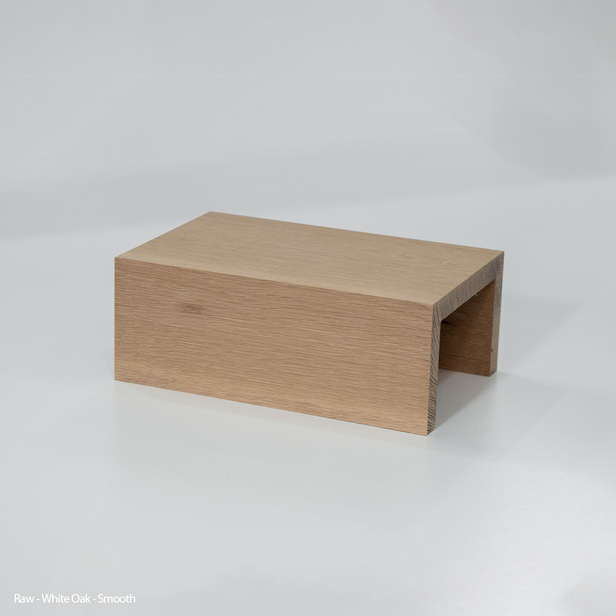 Raw unfinished white oak wood floating shelf, smooth contemporary style, natural wood ready to stain or paint
