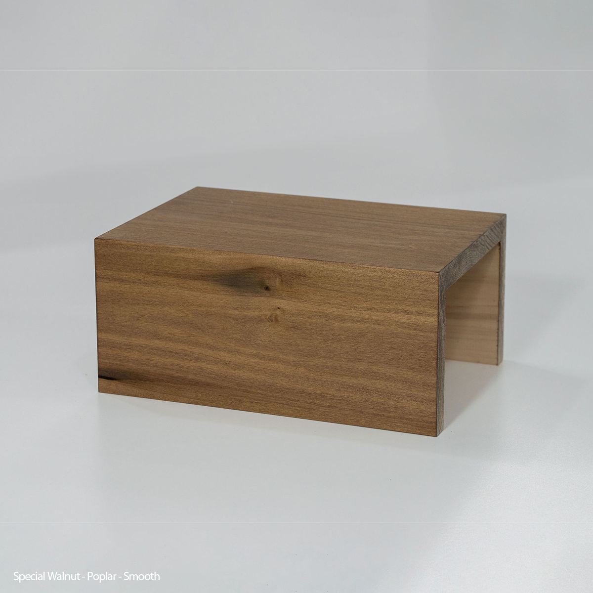 Poplar wood floating shelf with special walnut stain, smooth finish, handcrafted contemporary style
